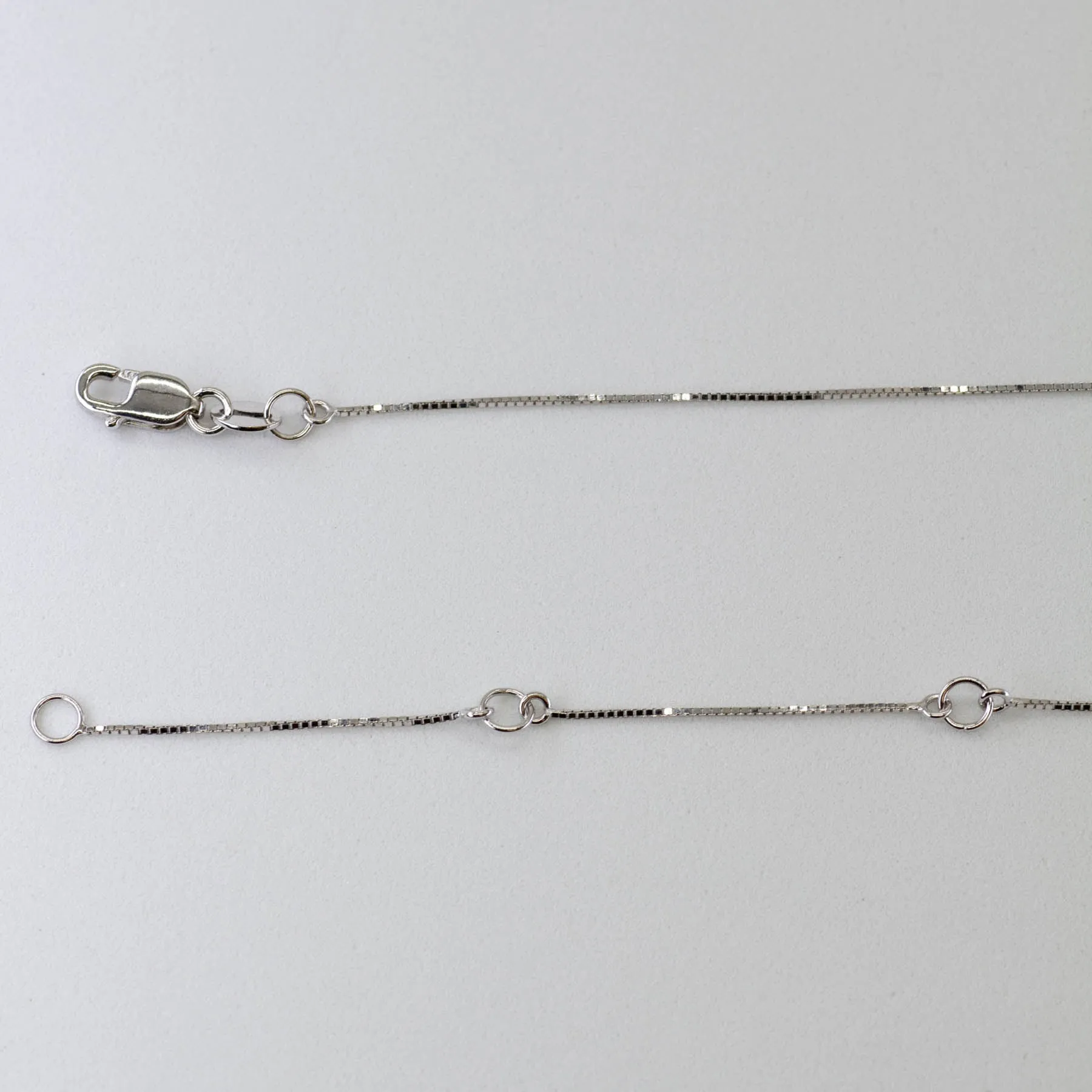 '100 Ways' White Gold Adjustable Box Chain |