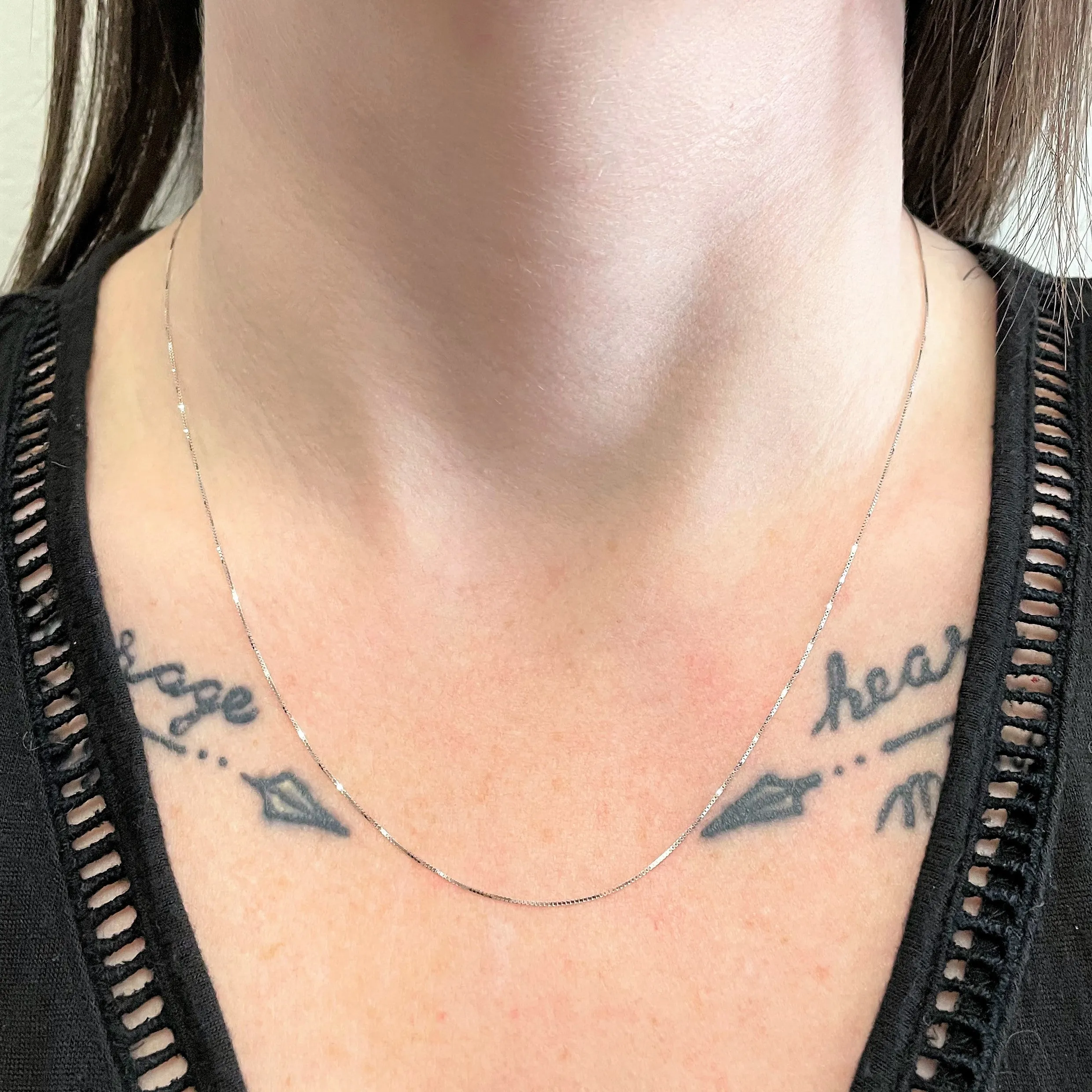 '100 Ways' White Gold Adjustable Box Chain |