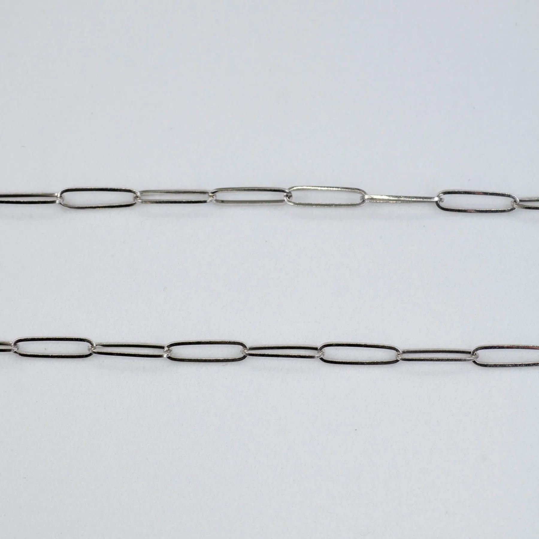 '100 Ways' White Gold Paperclip Chain | 20" |