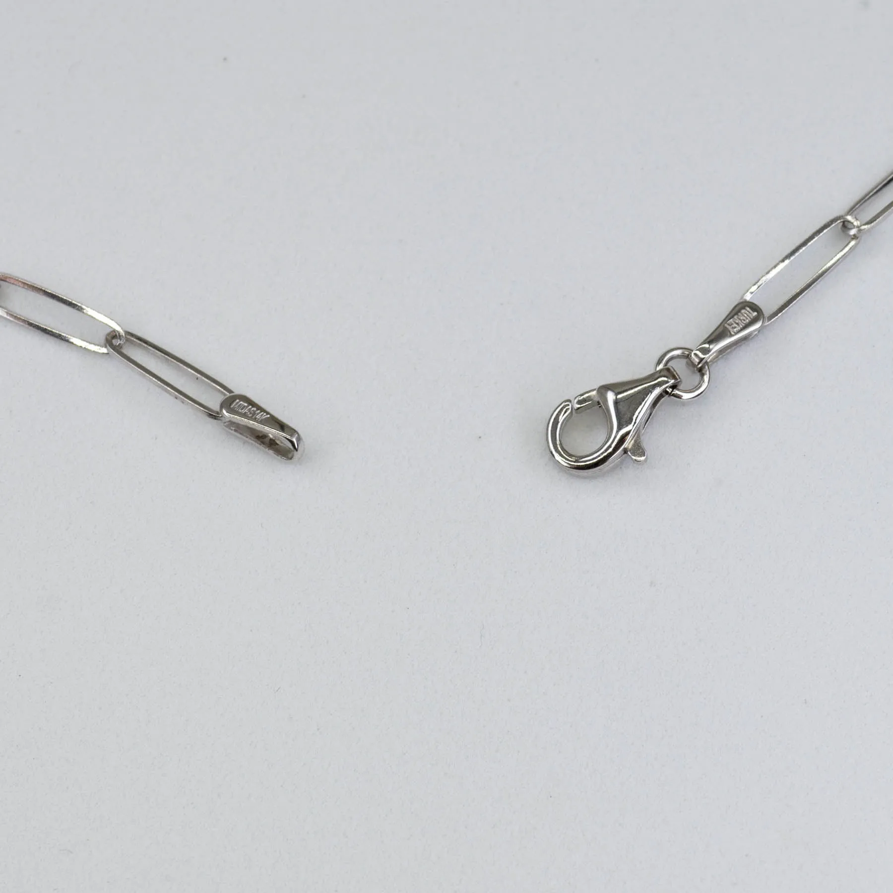 '100 Ways' White Gold Paperclip Chain | 20" |