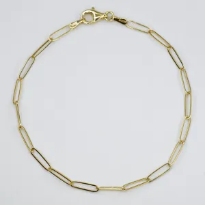 '100 Ways' Yellow Gold Paperclip Chain Bracelet | 7" |