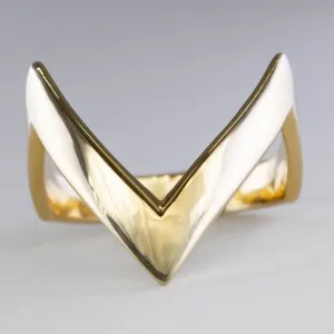 '100 Ways' Yellow Gold V Ring | SZ 7 |
