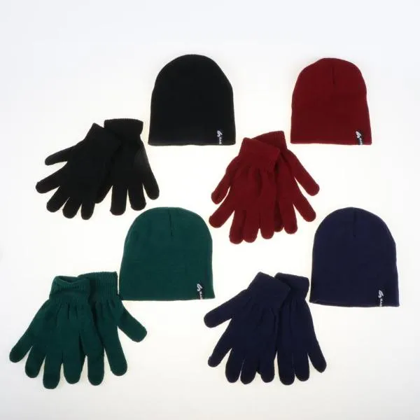 2 Pack Kids School Beanie & Gloves