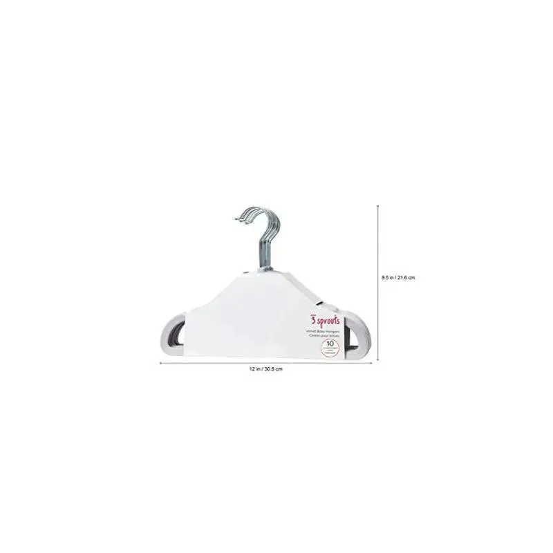 3 Sprouts - 10Pk Blue Velvet Non-Slip Hangers
