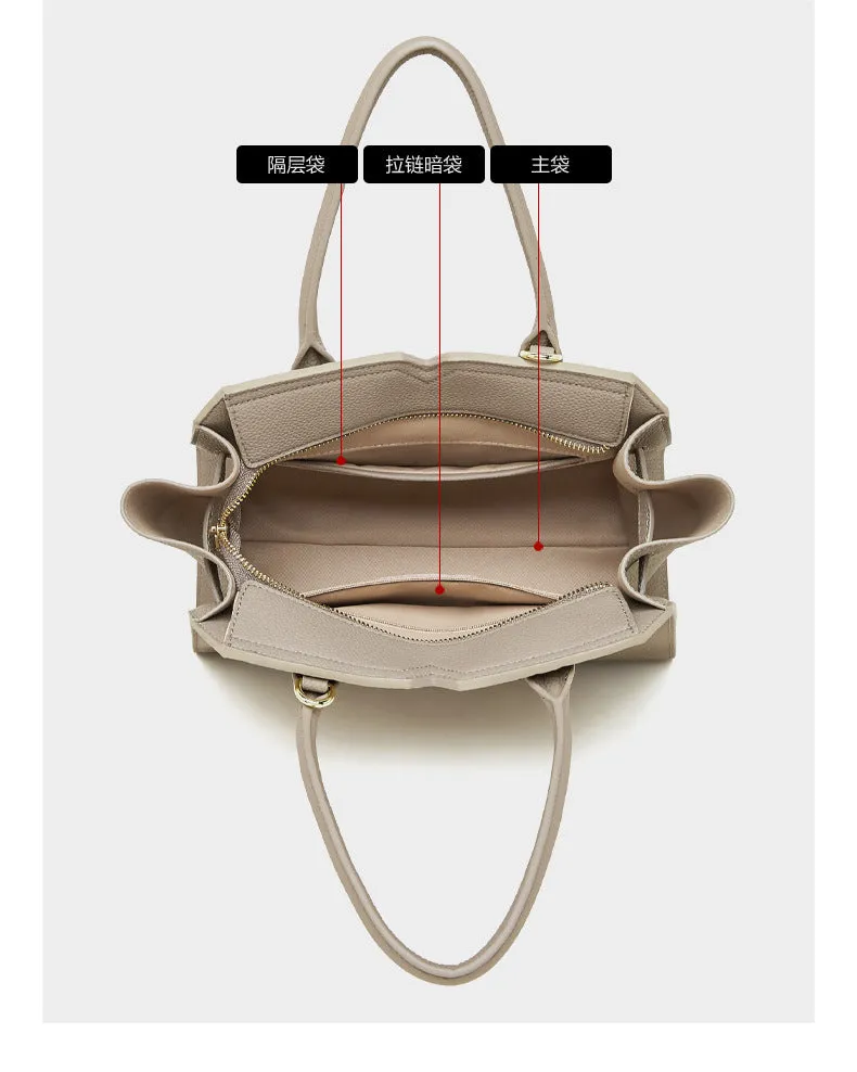 30CM Light Luxury Platinum Large Capacity Handbag 2850 khaki