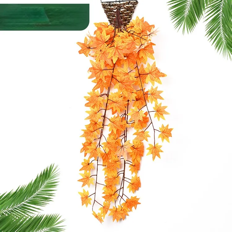 5PCS Wall-Mounted Artificial Plant Rattan Wall Decorative Plant Hanging Basket Plastic Fake Green Plants