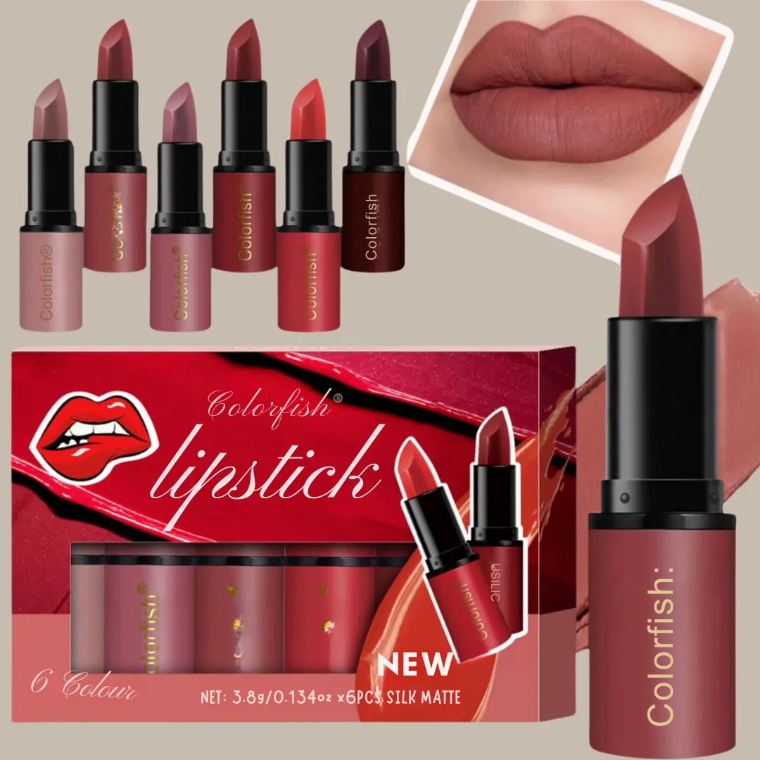 6 Pcs Velvet Matte lipstick set