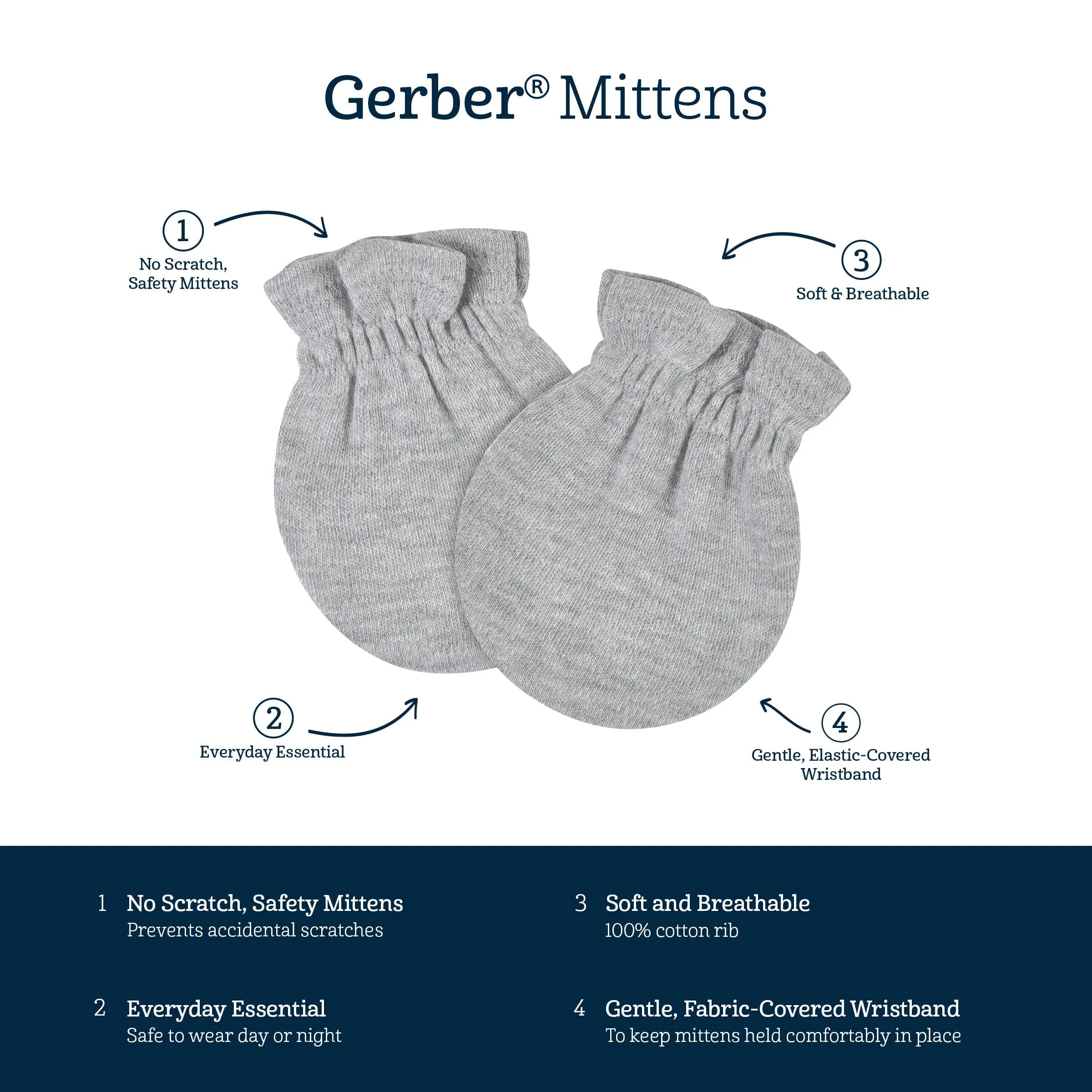 8-Pack Baby Neutral Light Pink No Scratch Mittens