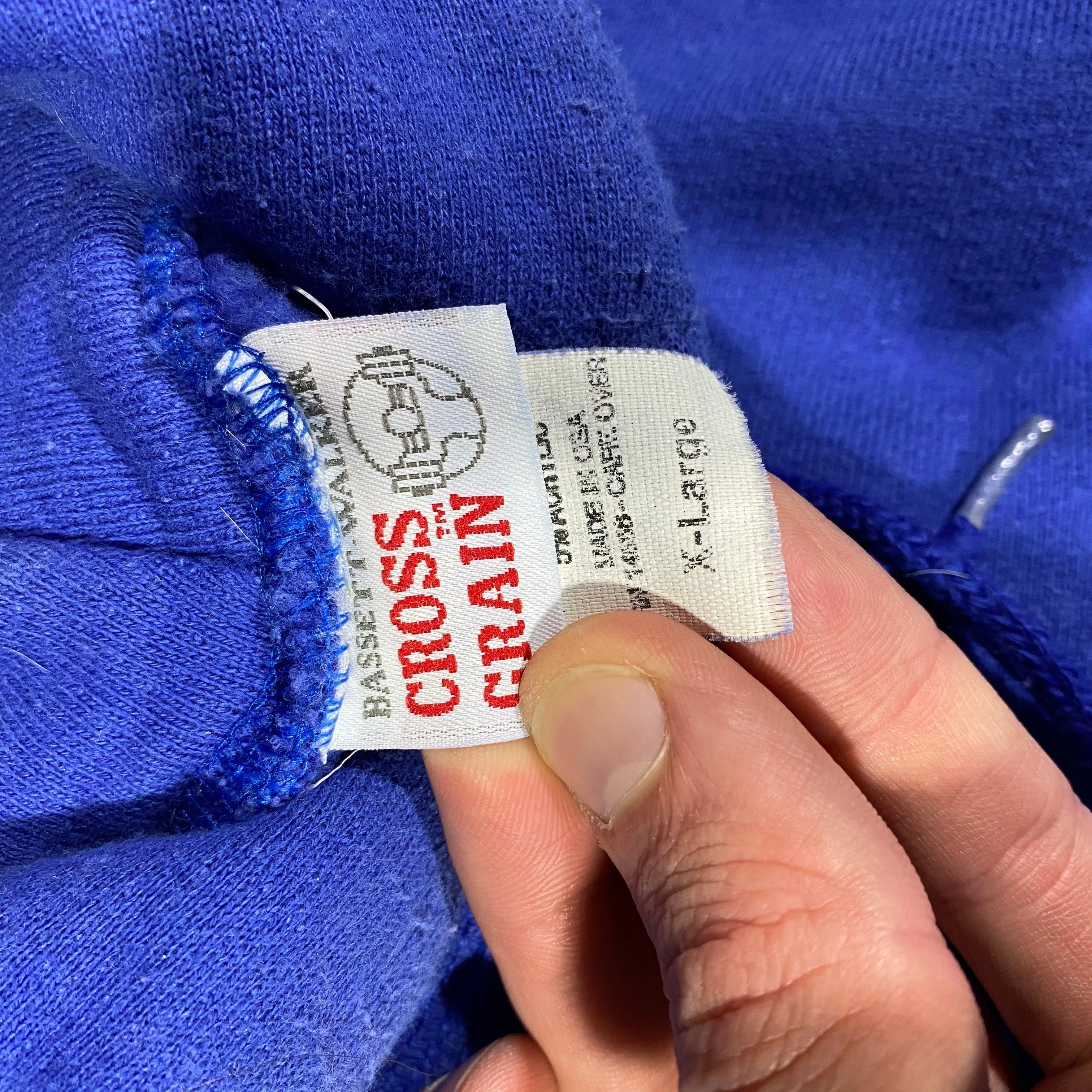 80s Blue hoodie. thicc. L/XL