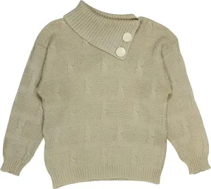80s Wool Blend Jumper with Asymmetrical Collar