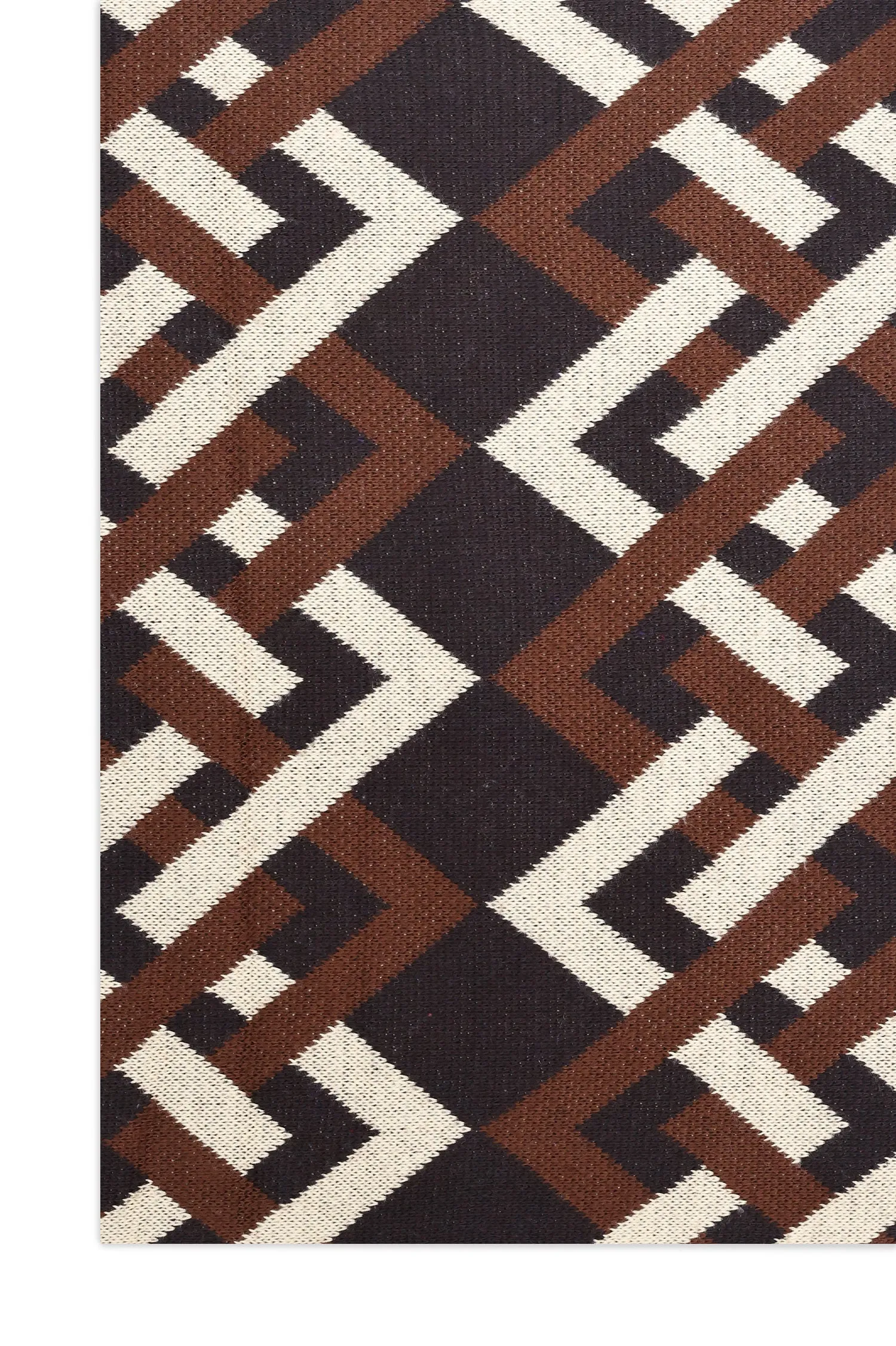 ABSTRACT PATTERNED KNIT SCARF-COFFEE