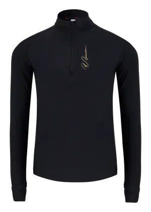 Adult Half Zip Baselayer -  Long Sleeve Black Signature