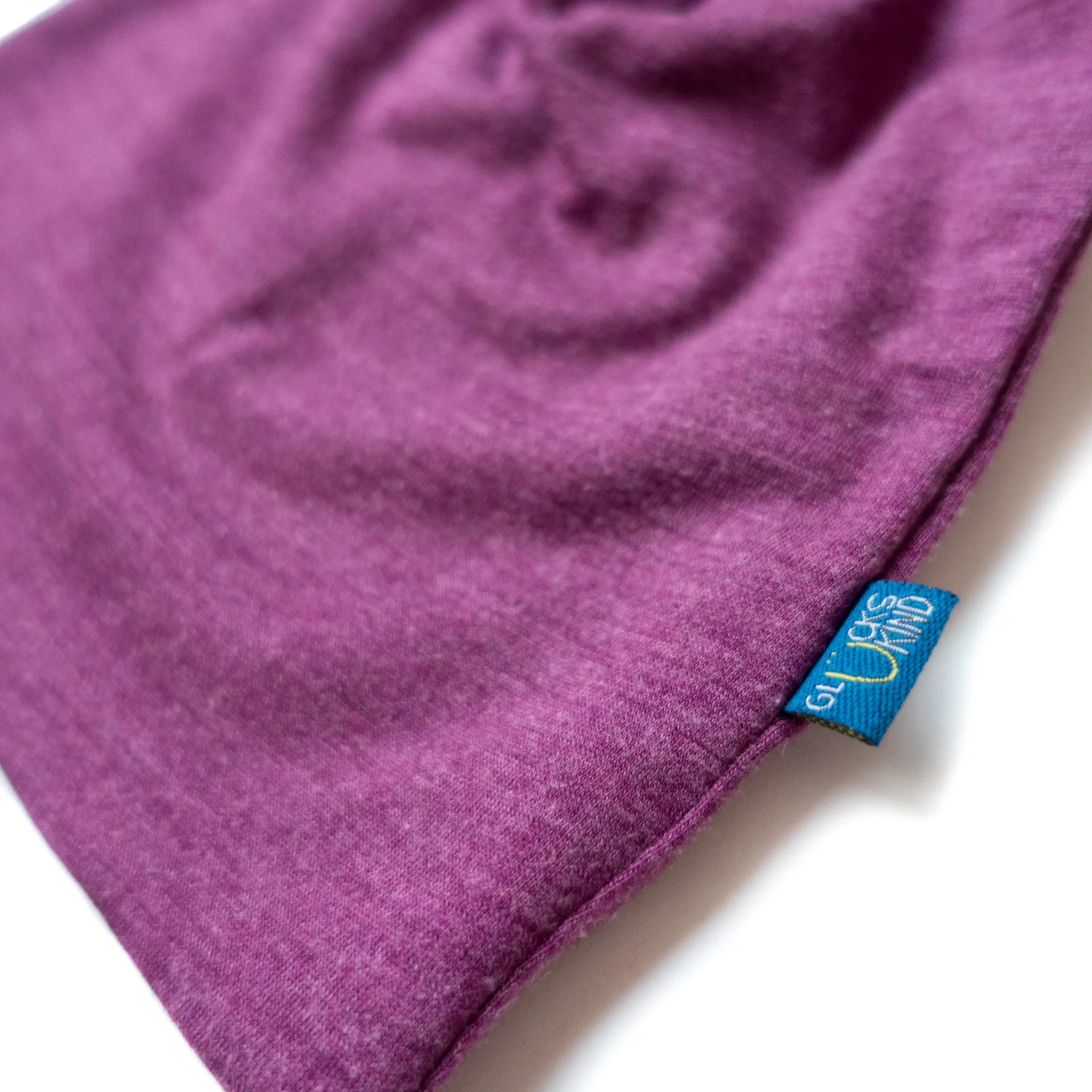 Adult Merino Wool & Silk Beanie: Plum