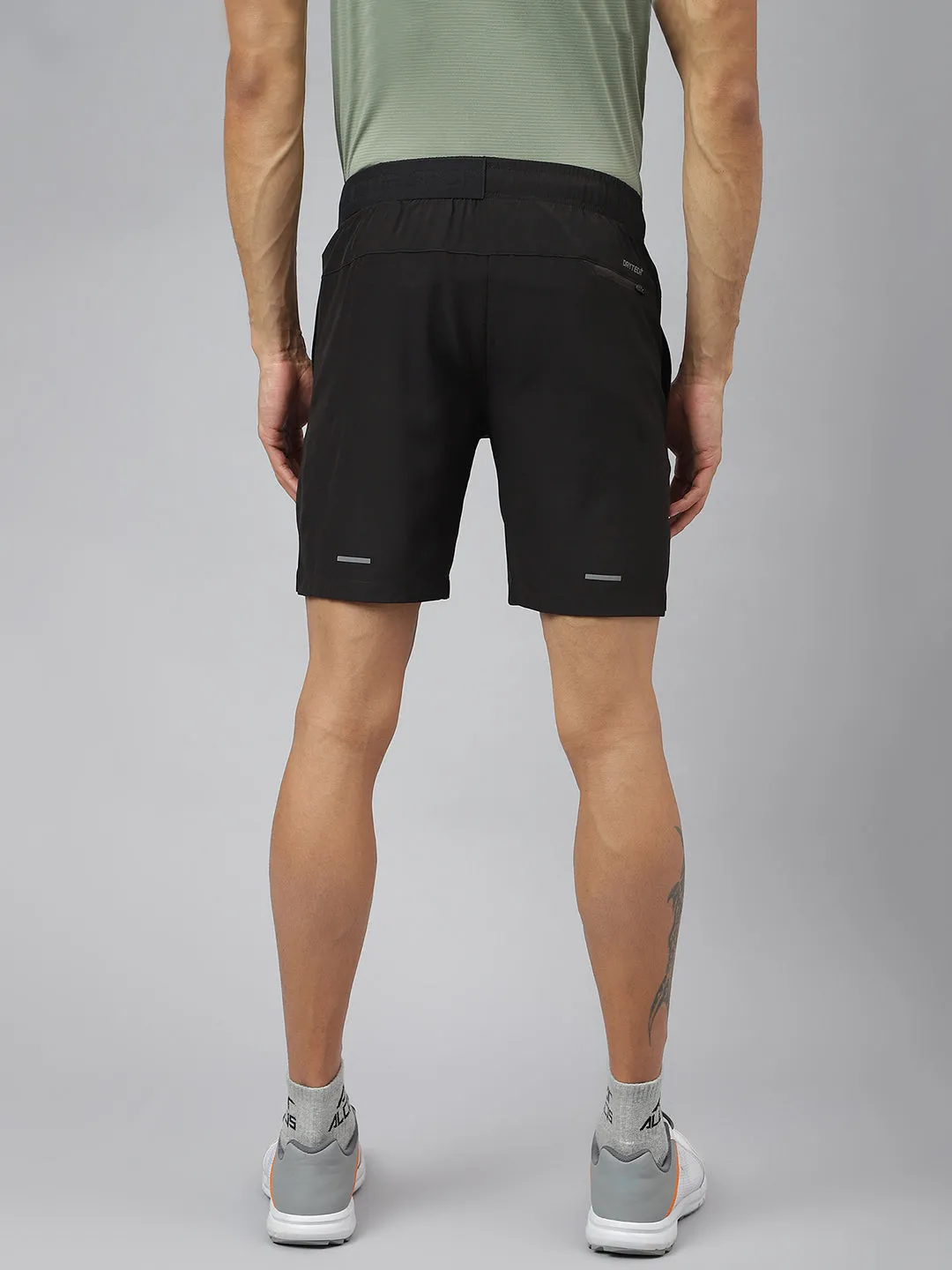 Alcis Men Black Train-Tech Anti-Static Slim-Fit Running Shorts