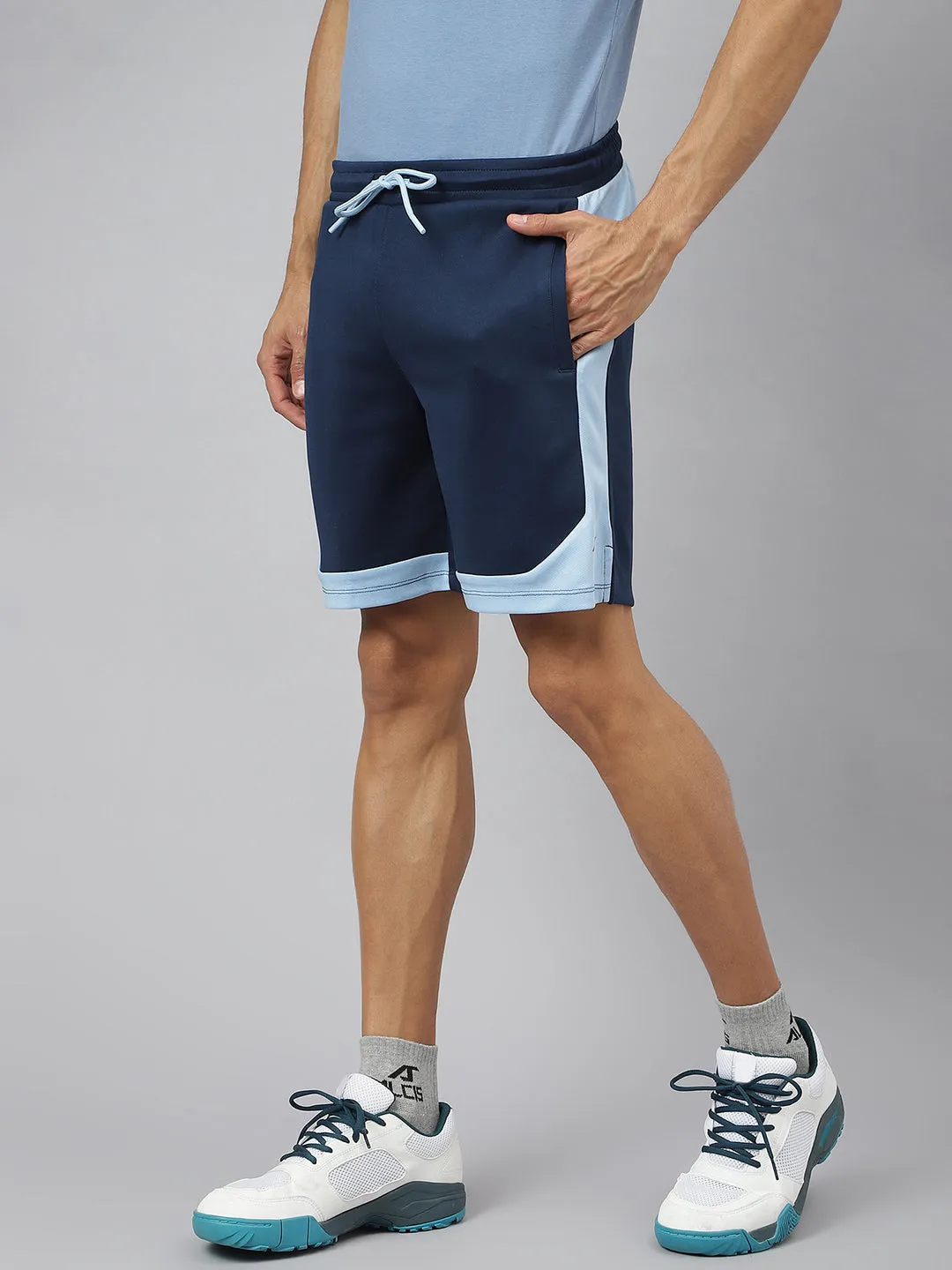 Alcis Men Navy Anti-Static Slim-Fit Everyday Training Shorts