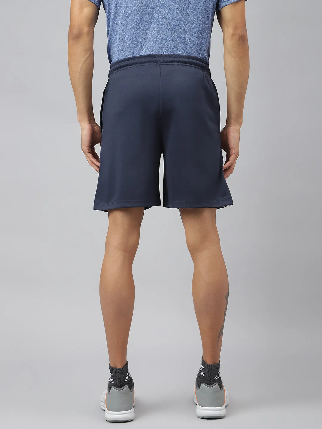 Alcis Men Navy Anti-Static Slim-Fit Training Shorts