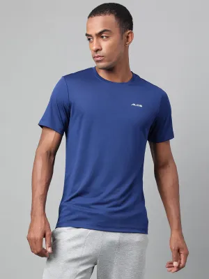 Alcis Men's Navy Anti-Static Drytech  Slim-Fit Training Tee