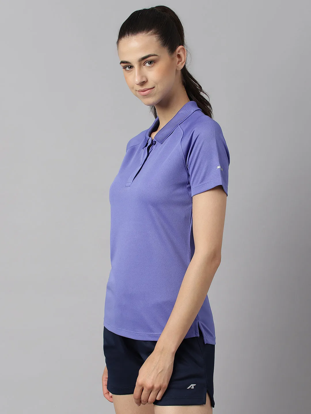 Alcis Women Iris Bloom Tech-Fit Anti-Static Soft-Touch Slim-Fit Training Polo T-Shirt