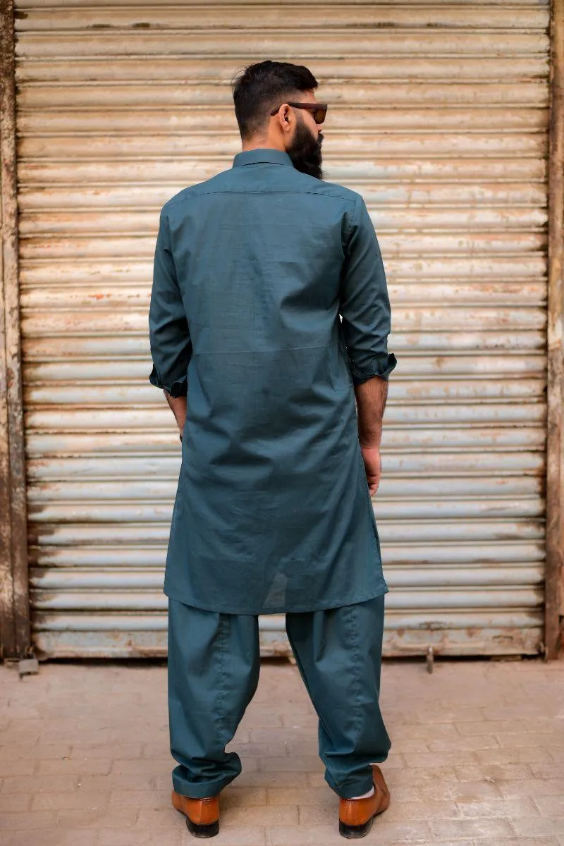 AlifYay Green Kameez Shalwar  2 piece AY-007-cotton