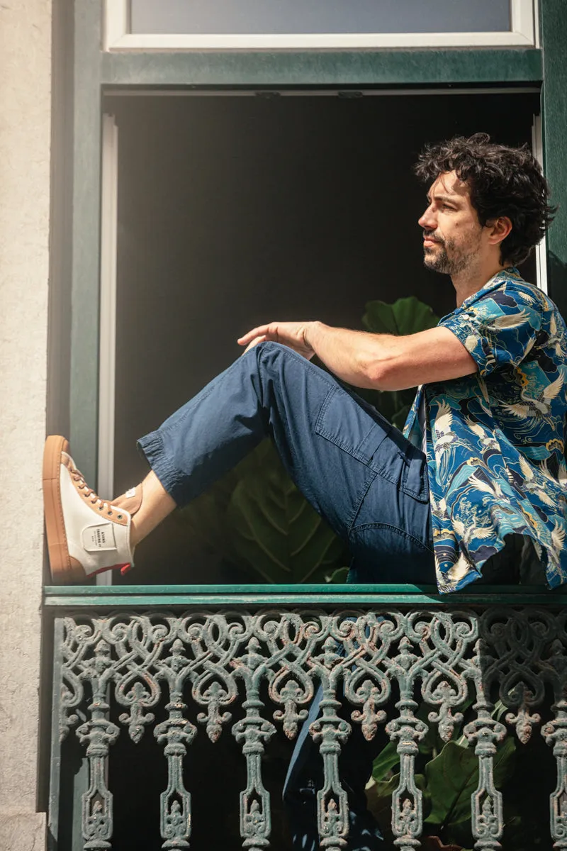&SONS Aloha Crane Club Shirt Blue