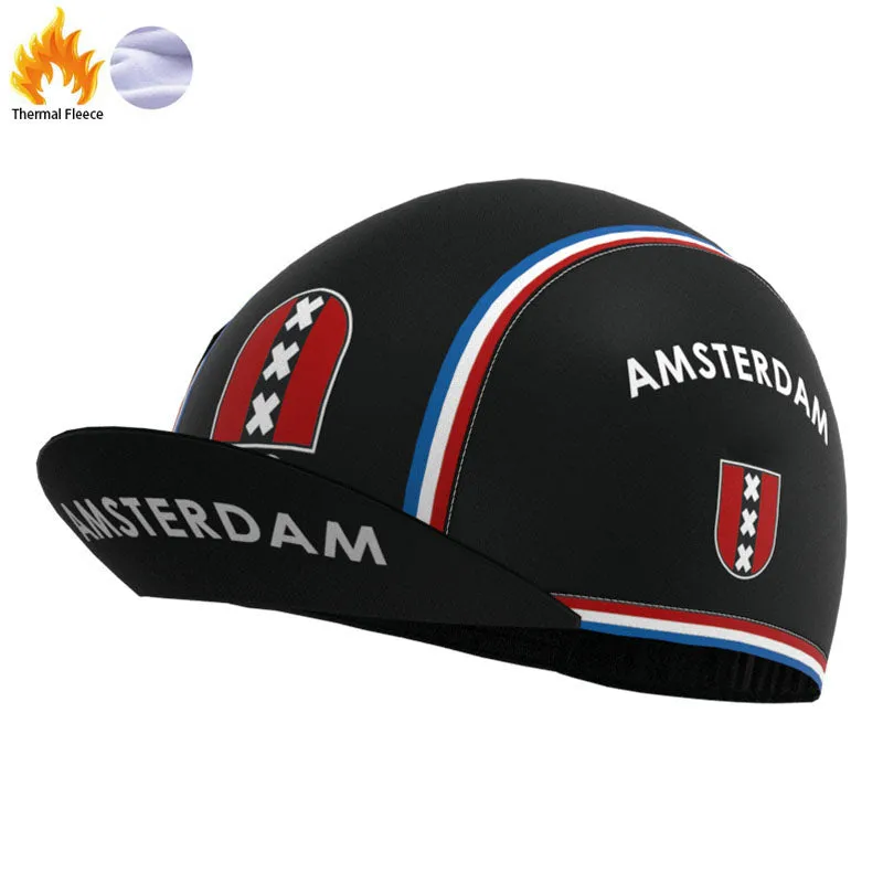 Amsterdam Black Retro Cycling Cap