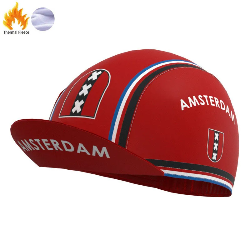Amsterdam Red Retro Cycling Cap