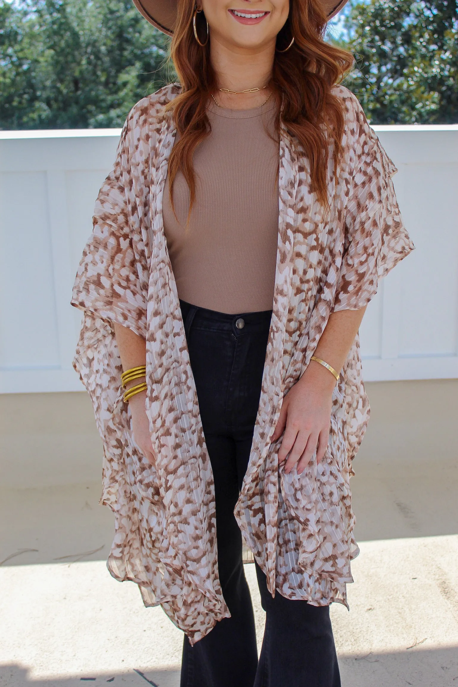 Angela Tie Kimono- Taupe