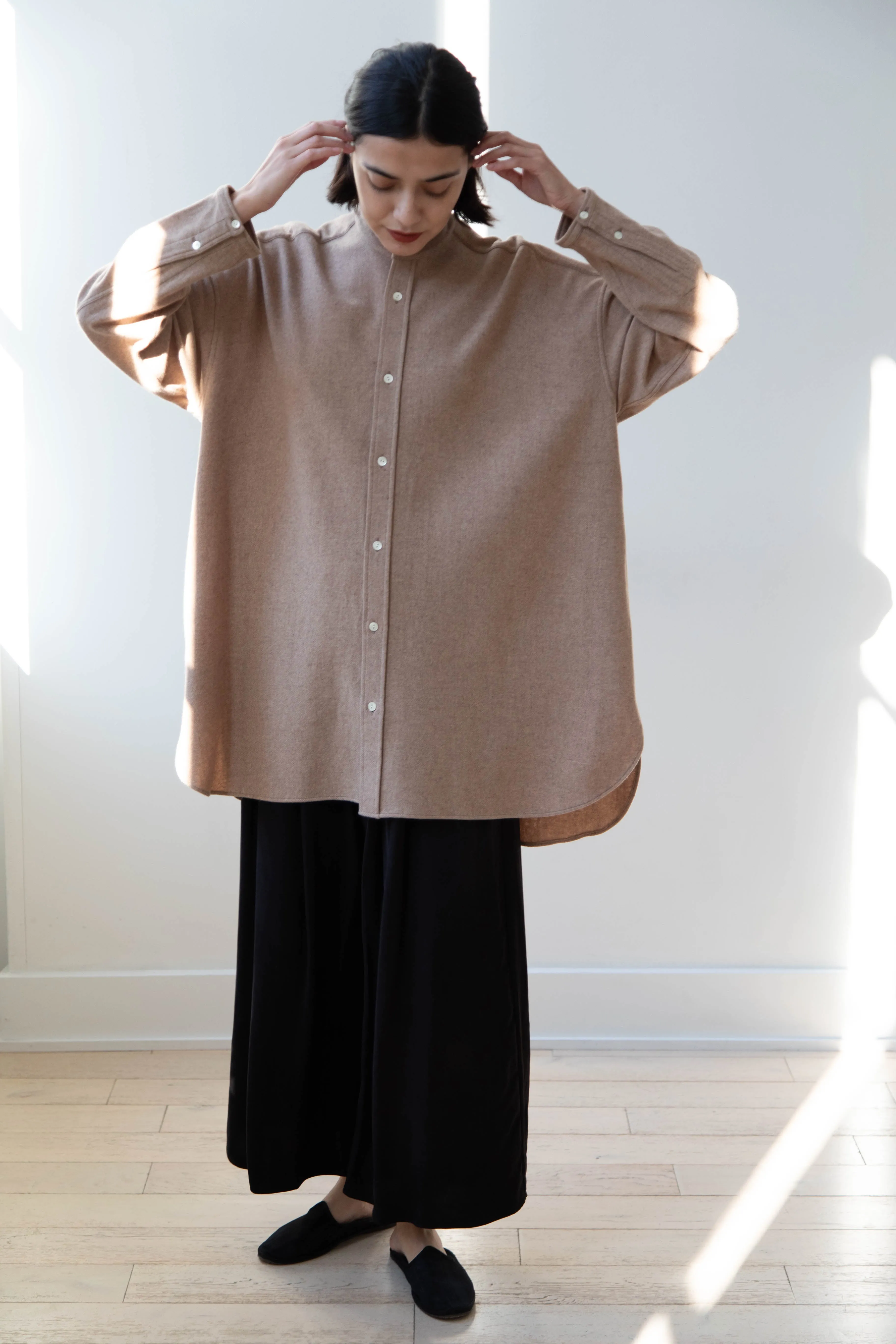 Arts & Science | Open Front Night Shirt in Cashmere & Wool