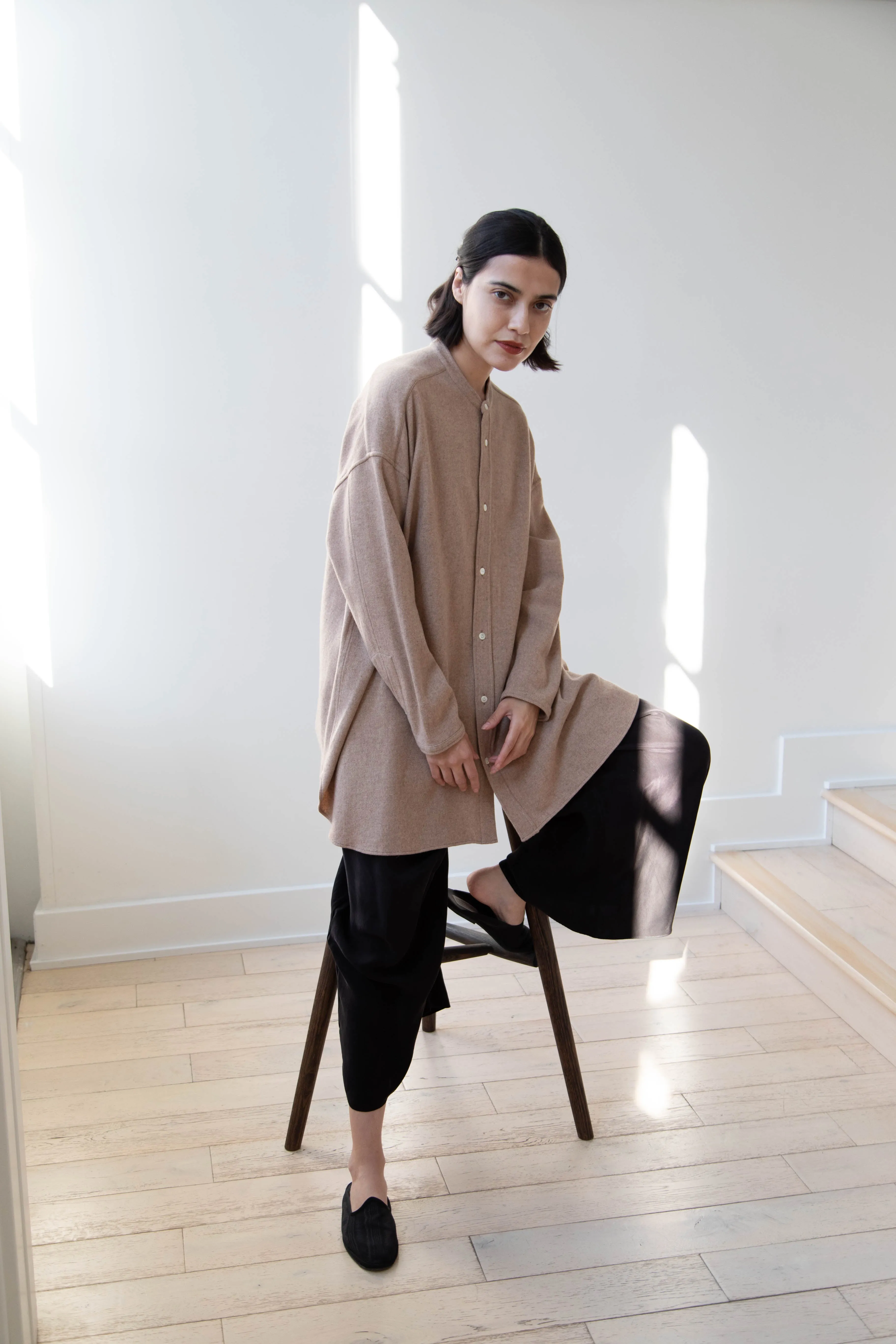 Arts & Science | Open Front Night Shirt in Cashmere & Wool