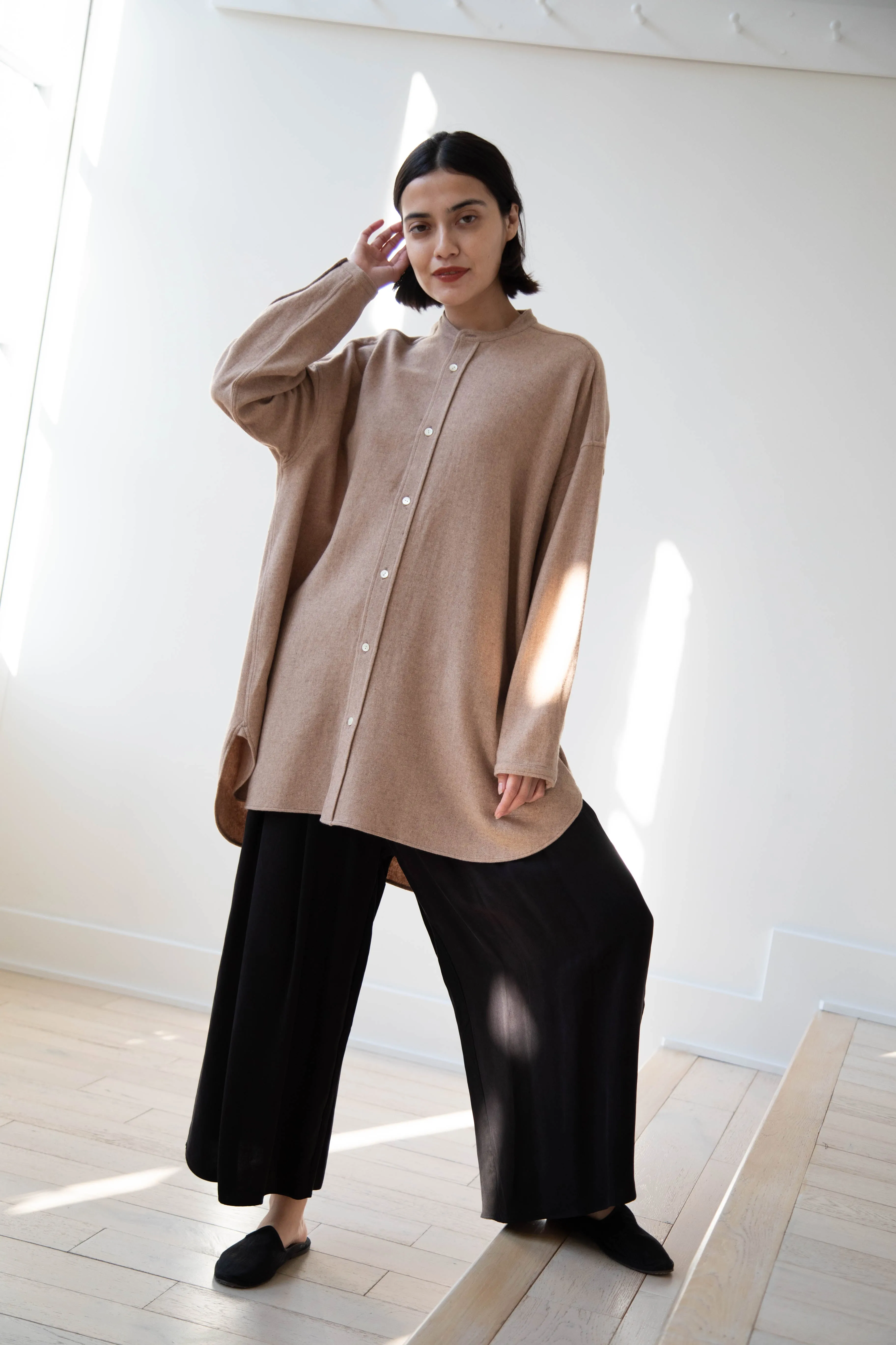 Arts & Science | Open Front Night Shirt in Cashmere & Wool