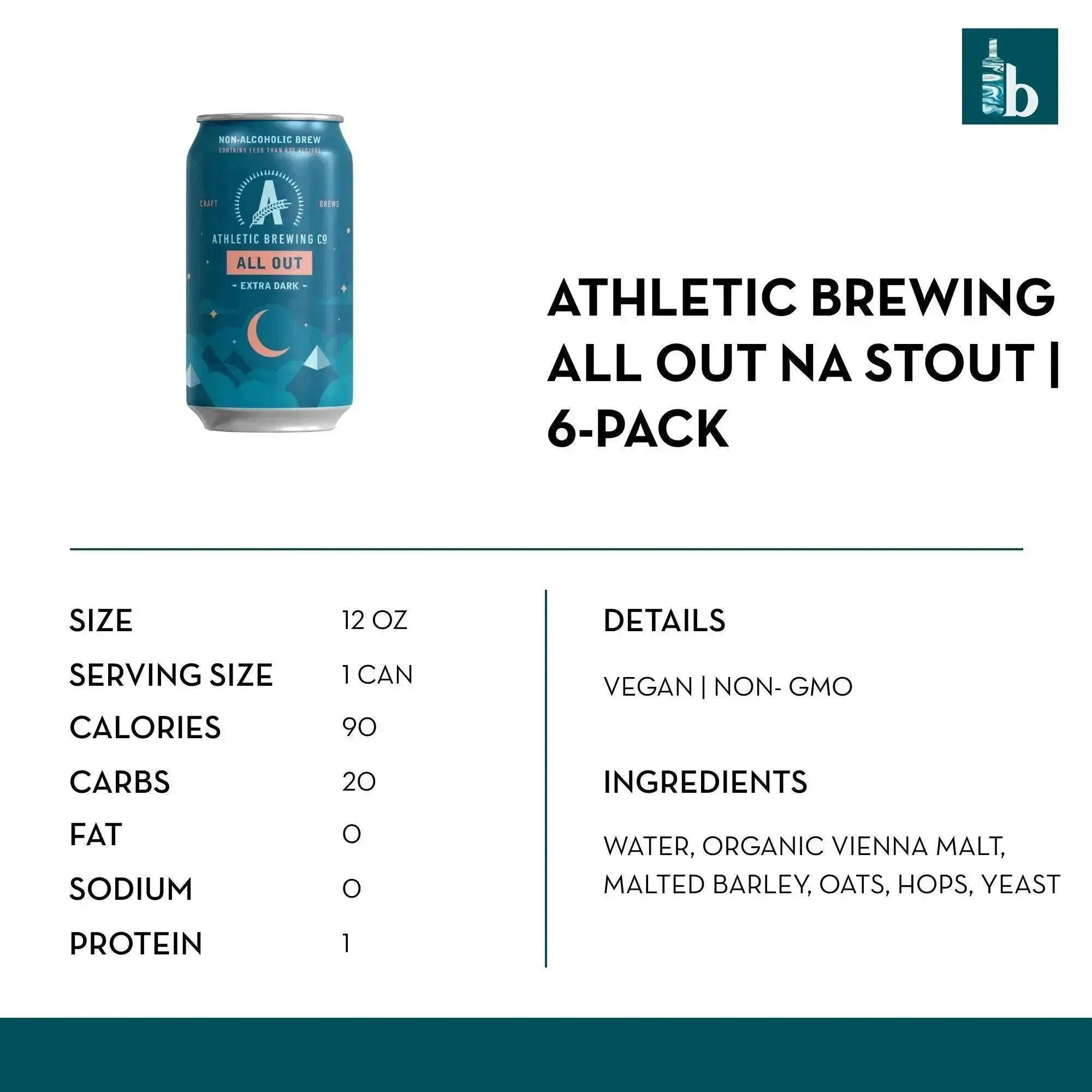 Athletic Brewing All Out Non-Alcoholic Stout (6 pack)