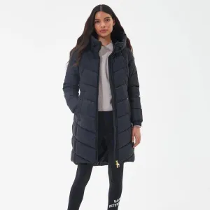 Babour International Boston Longline Quilted Jacket in Black