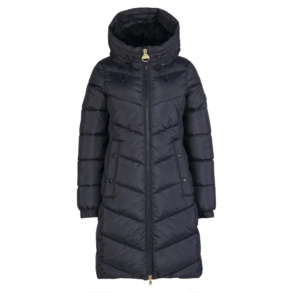 Babour International Boston Longline Quilted Jacket in Black