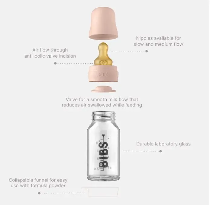 Baby Glass Bottle Complete Set - Ivory