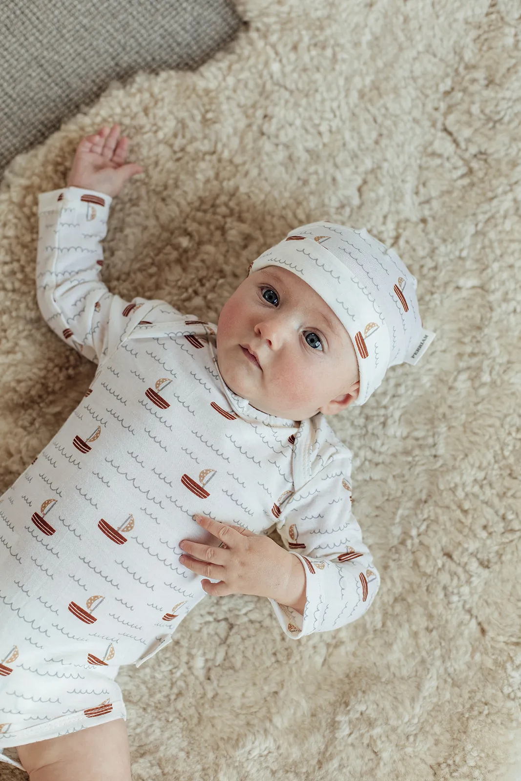 Baby Merino Hat- Sail Boat