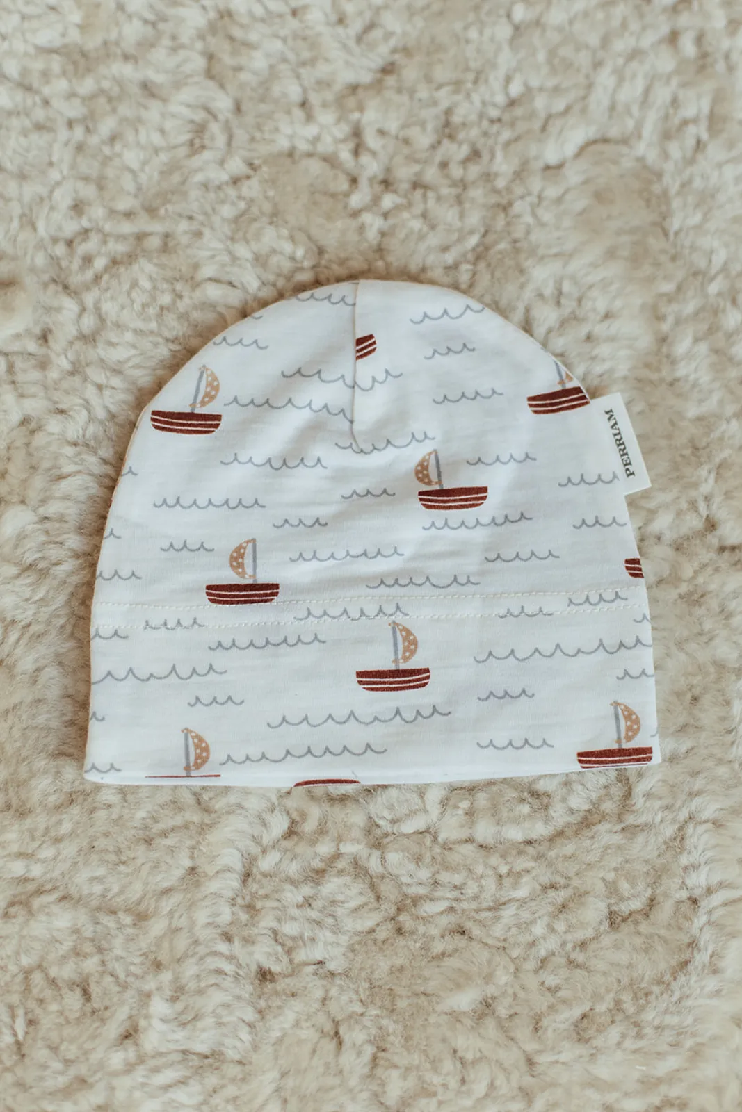 Baby Merino Hat- Sail Boat