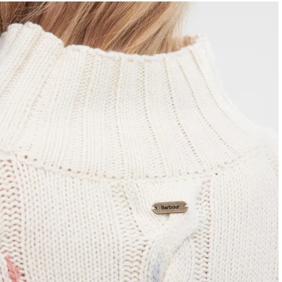 Barbour Fleur Knitted Jumper In Ecru