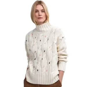 Barbour Fleur Knitted Jumper In Ecru