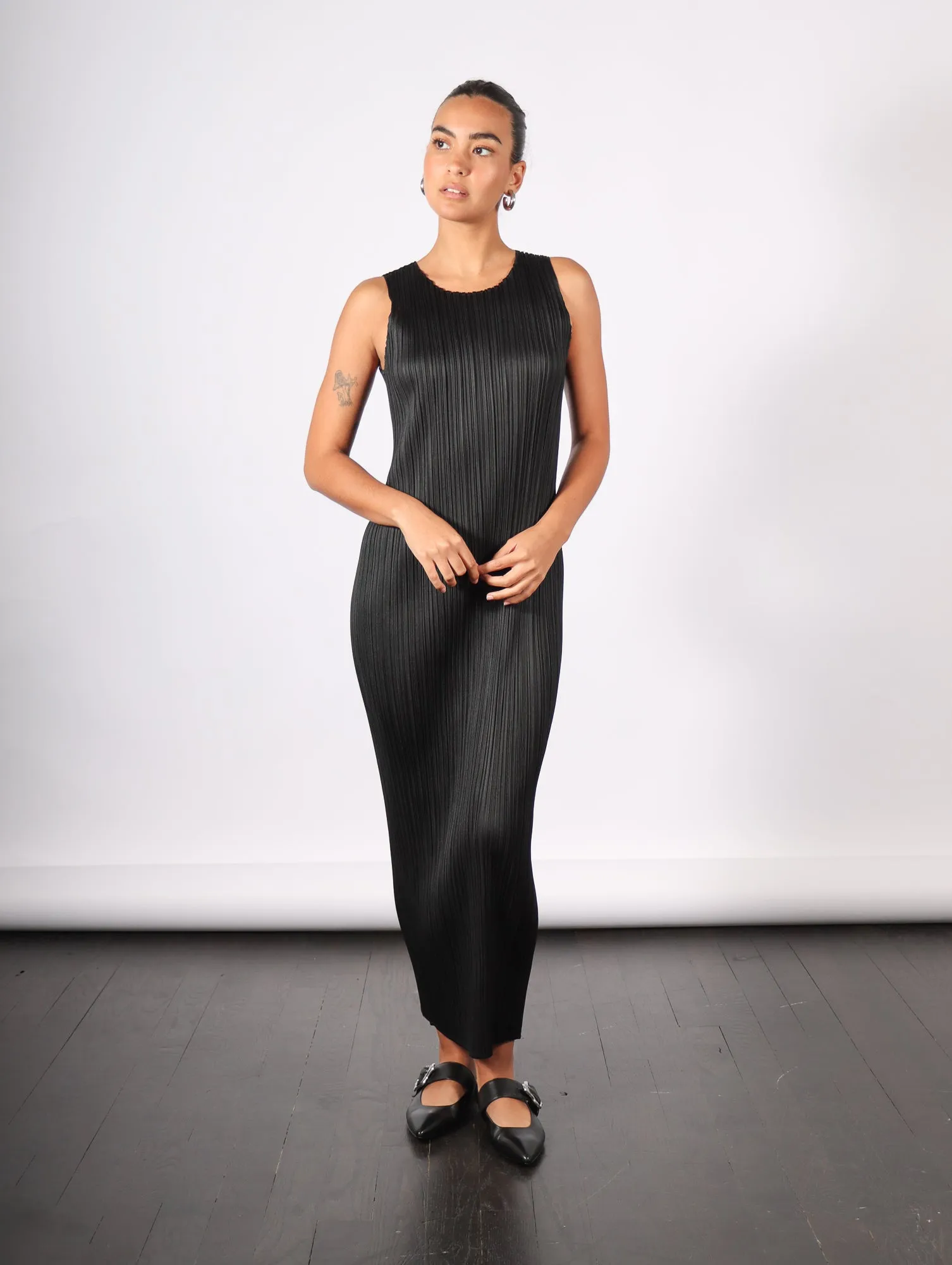 Basics Dress in Black by Pleats Please Issey Miyake