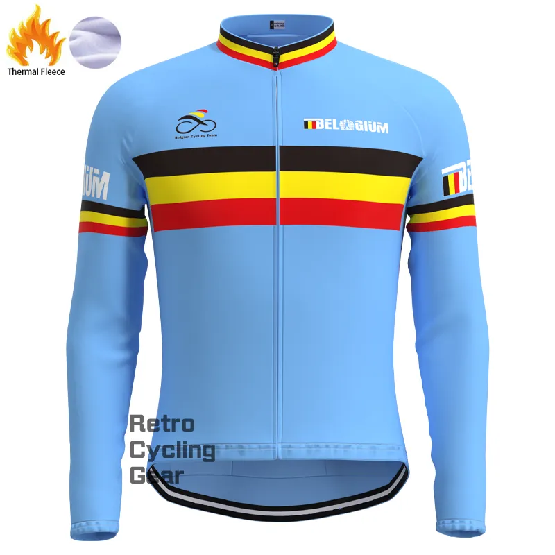 BELGIUM Fleece Retro Long Sleeves Jerseys