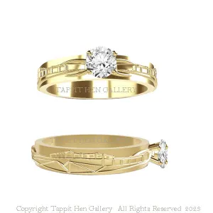Bespoke Edinburgh Castle Engagement Ring in Yellow Gold