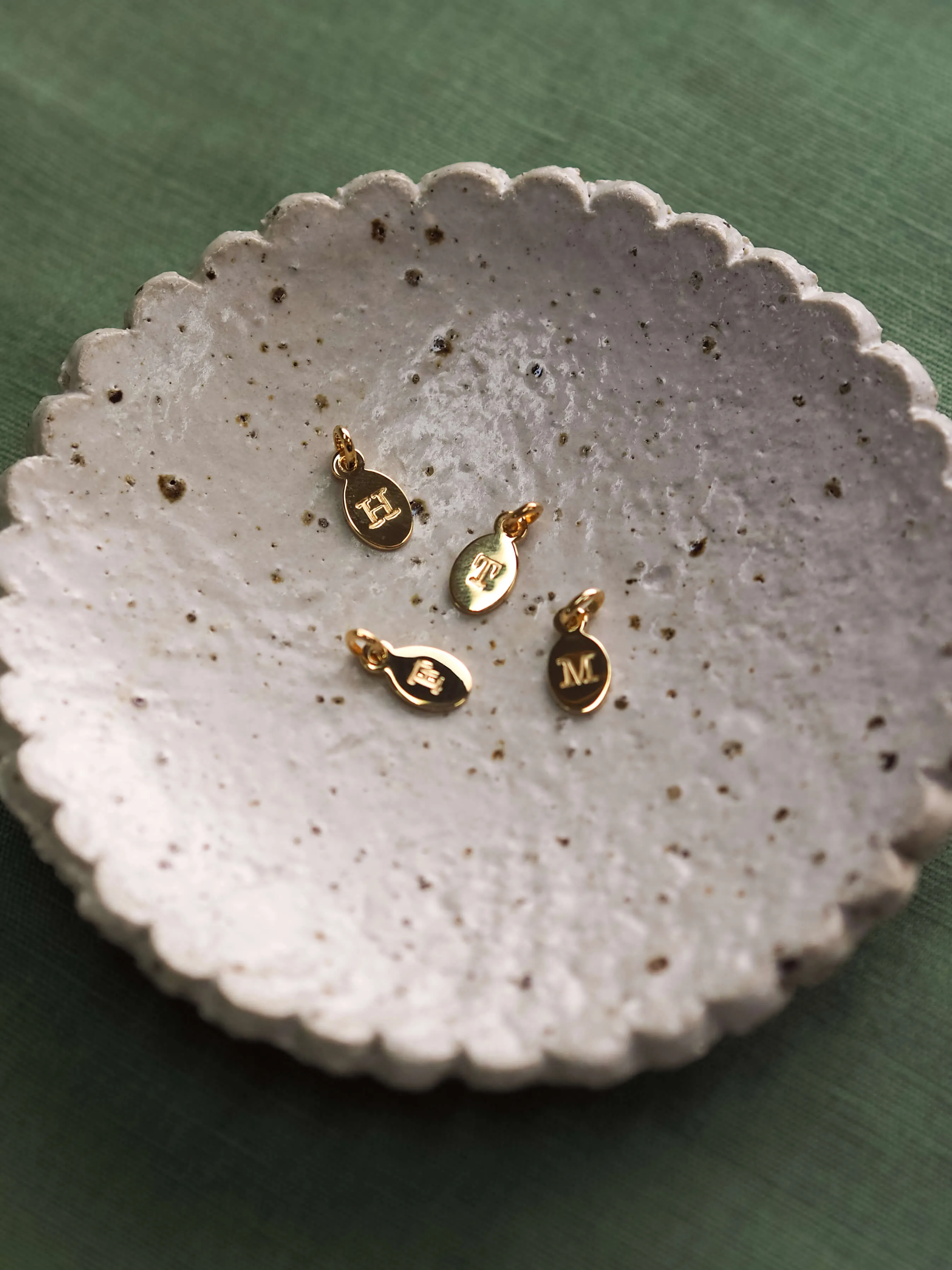Bespoke Oval Initial Charm