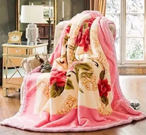 Bezzilish Home Cloudy Kids Blanket Single Bed Double Ply Super Soft Fabric Floral Printed Mink Heavy Duty Luxury Ultra for Heavy Winters with English Colors 60 X 90 inches (Pack of 1)