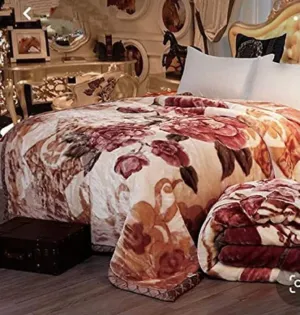 Bezzilish Home Ultra Soft Pure Luxurious Embossed Very Warm Korean Mink Blankets Double Bed Double ply for Winter - (Multicolor, breathable)