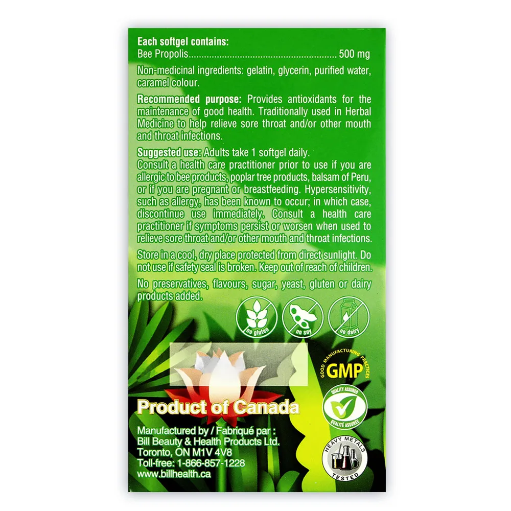 BILL Natural Sources® Bee Propolis 500mg 100 Softgels