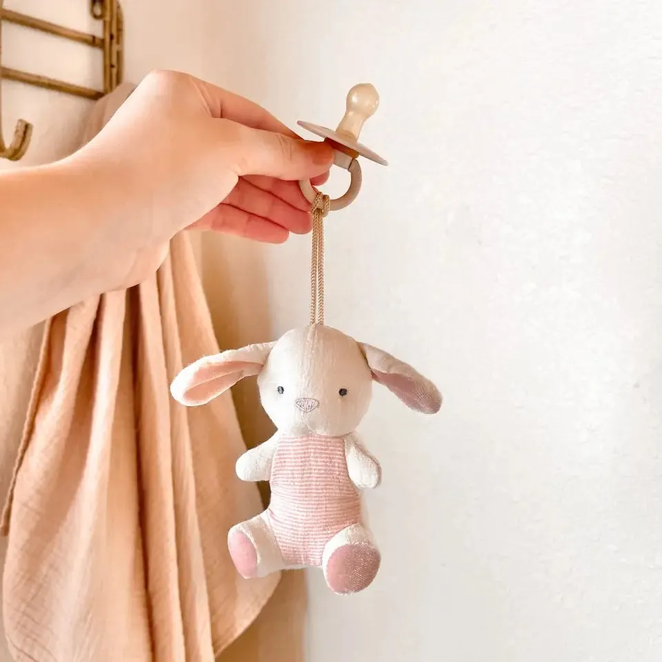 Bitzy Pal Natural Rubber Pacifier & Stuffed Animal - Bunny