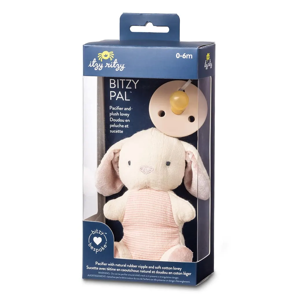 Bitzy Pal Natural Rubber Pacifier & Stuffed Animal - Bunny