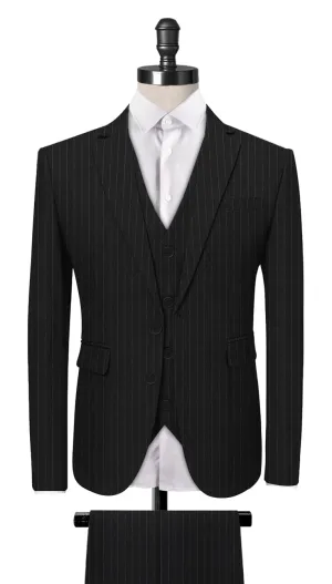 Black Chalk Stripe 3-Piece Suit