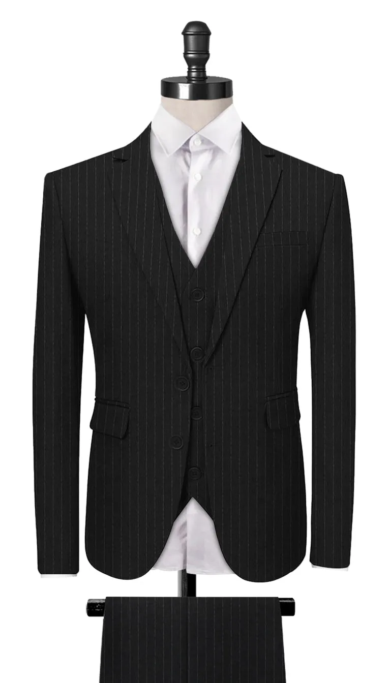 Black Chalk Stripe 3-Piece Suit