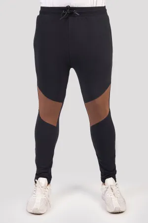 Black Contrast Panel Trouser - W22 - MTR074R